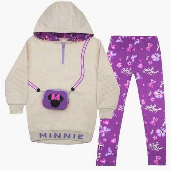 NWT Disney Minnie Mouse Girls Size 8 Hoodie and Leggings 2-Pack - Picture 1 of 12